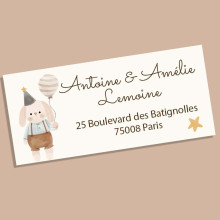 Étiquette d'Adresse Peluches Câlines - Lapin