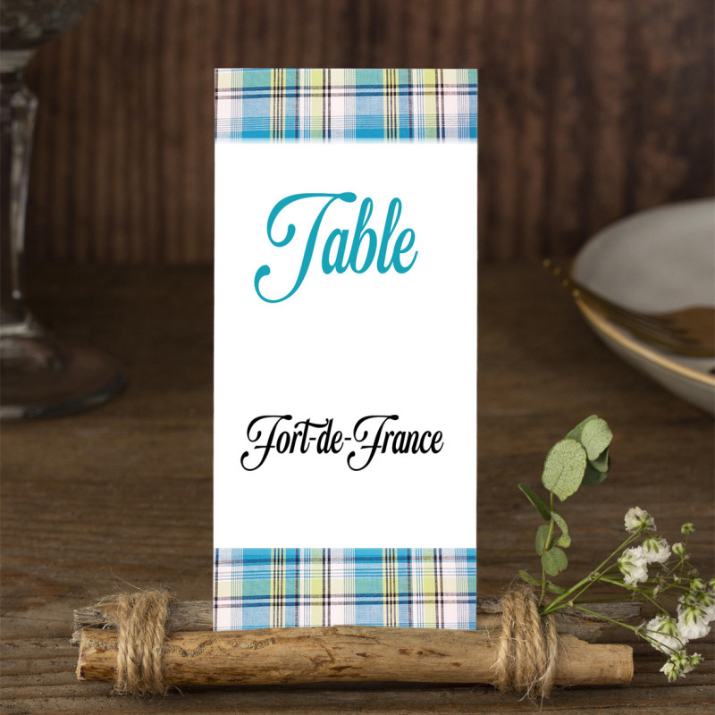 Carte nom de table Madras