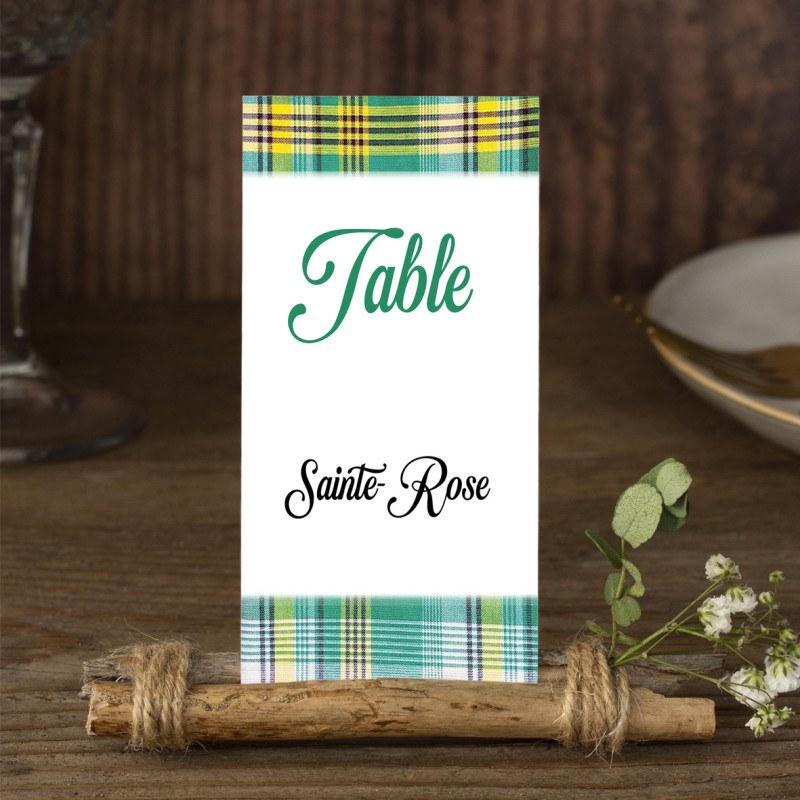 Carte nom de table Madras