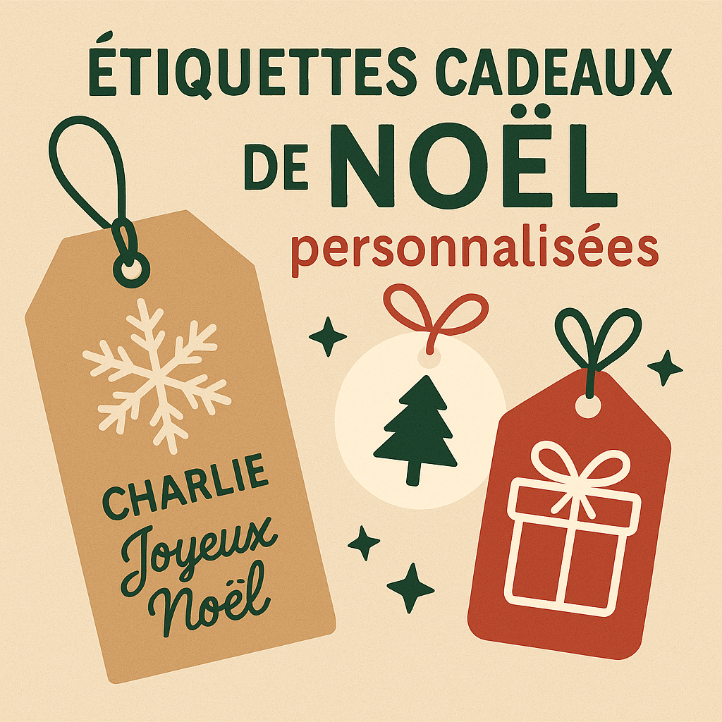 Étiquettes Noël personnalisées pour cadeaux et paquets