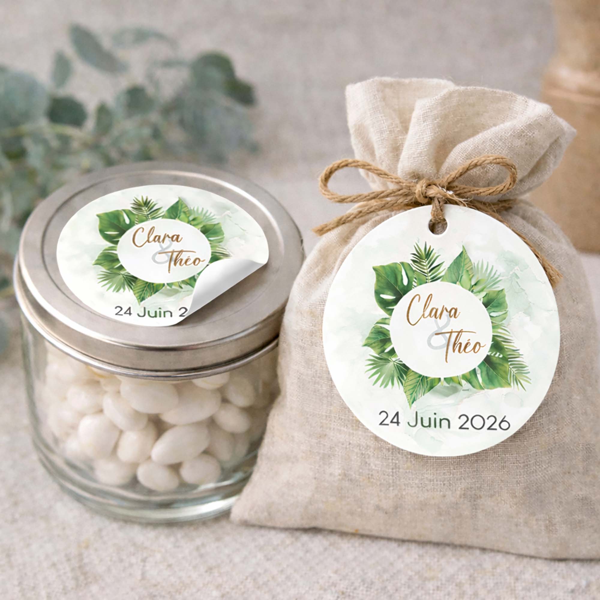 ÉTIQUETTE PERSONNALISÉE TROPICALE